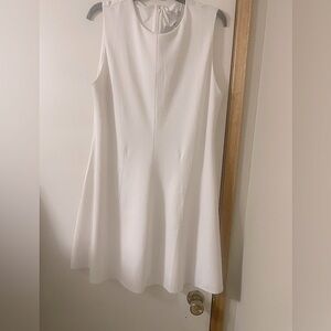 H&M Feminine Flared Cream Bucle Sleeveless Quiet Luxury (XLg) Dress